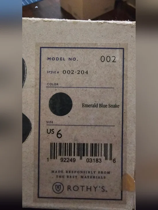 ROTHYS Emerald Blue Snake Pattern (US 6) - Picture 2 of 3